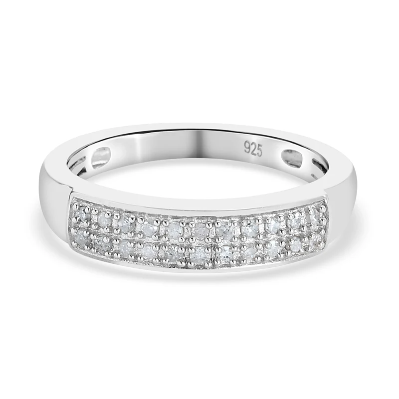 Diamant Ring 925 Silber platiniert ca. 0,15 ct