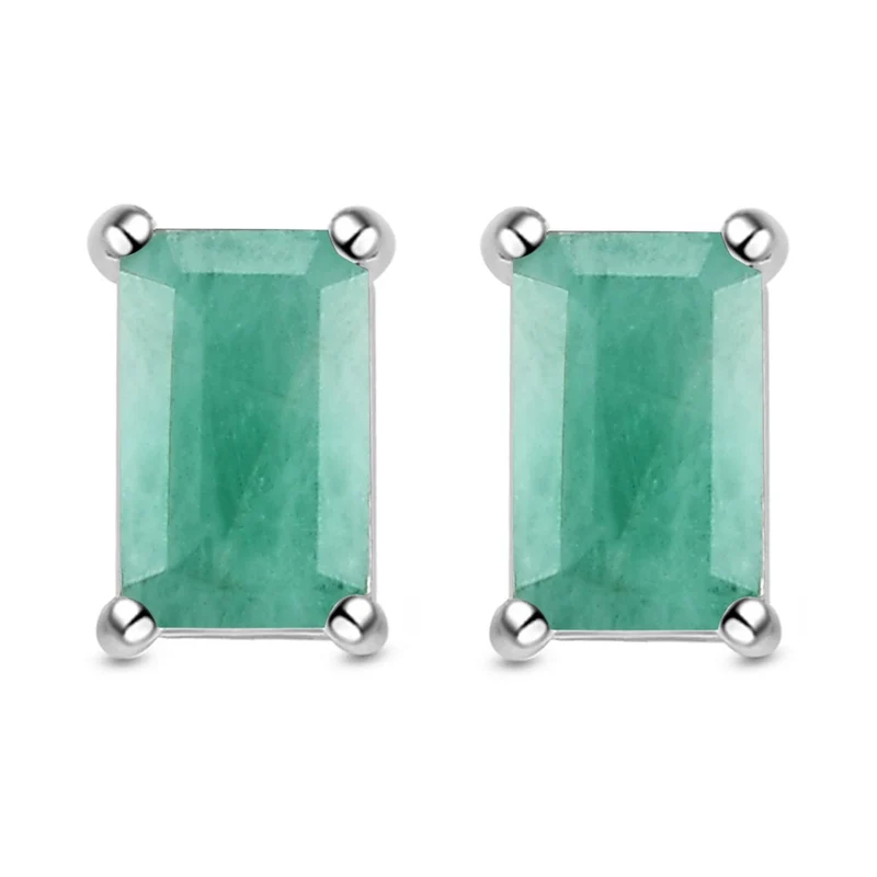 Socoto Smaragd-Ohrringe, 925 Silber platiniert ca. 0,55 ct