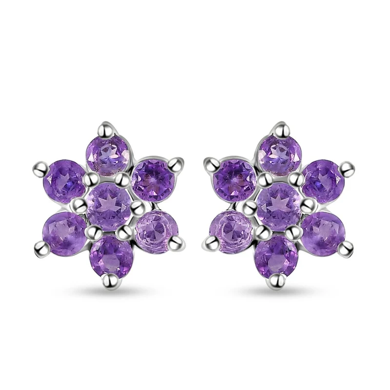 Afrikanische Amethyst-Ohrringe, 925 Silber ca. 0,60 ct