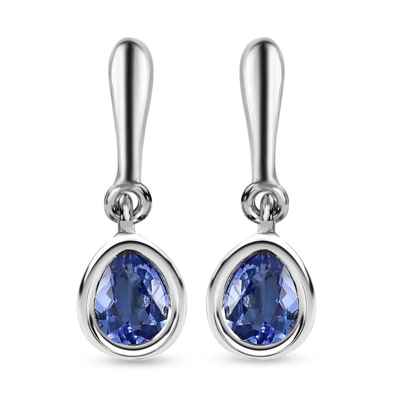 AA Tansanit-Ohrringe, 925 Silber platiniert ca. 0.62 ct