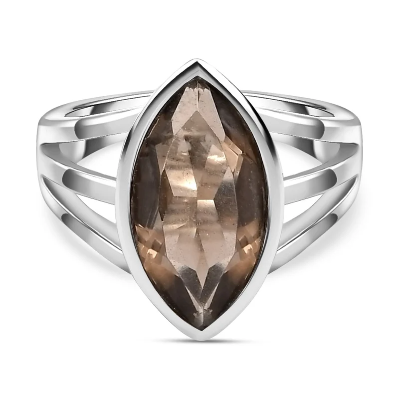 Rauchquarz Ring, Edelstahl ca. 3.63 ct