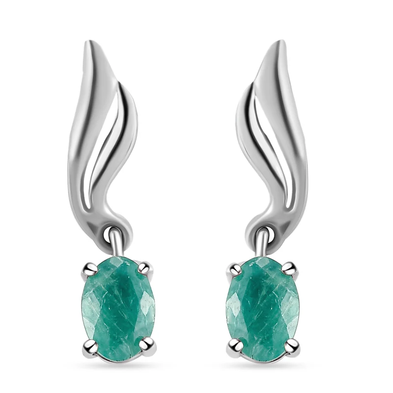 Grandidierit-Ohrringe, 925 Silber platiniert ca. 0,89 ct