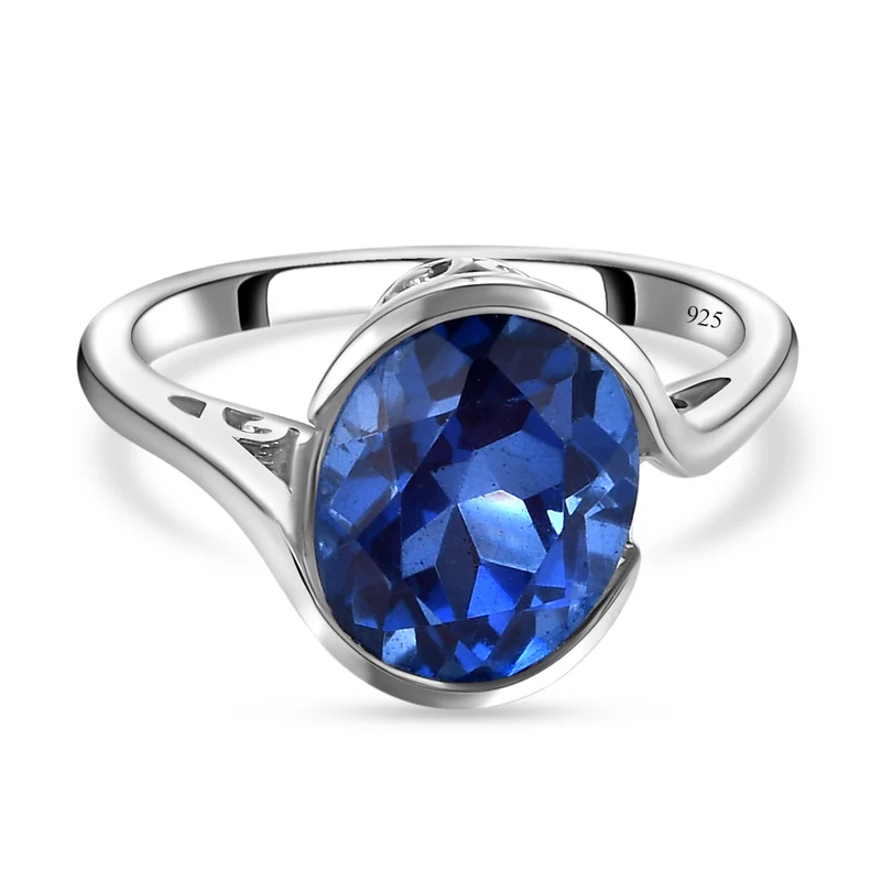 Ceylon Farbe Quarz-Ring, 925 Silber platiniert ca. 2,93 ct
