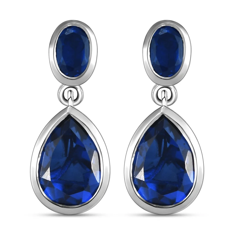 Ceylon Farbe Quarz-Ohrringe, 925 Silber platiniert ca. 5,27 ct