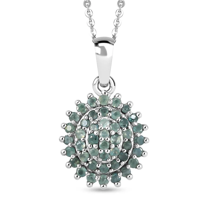 Alexandrit-Anhänger mit Kette, ca. 50 cm, 925 Silber platiniert, ca. 0.81 ct