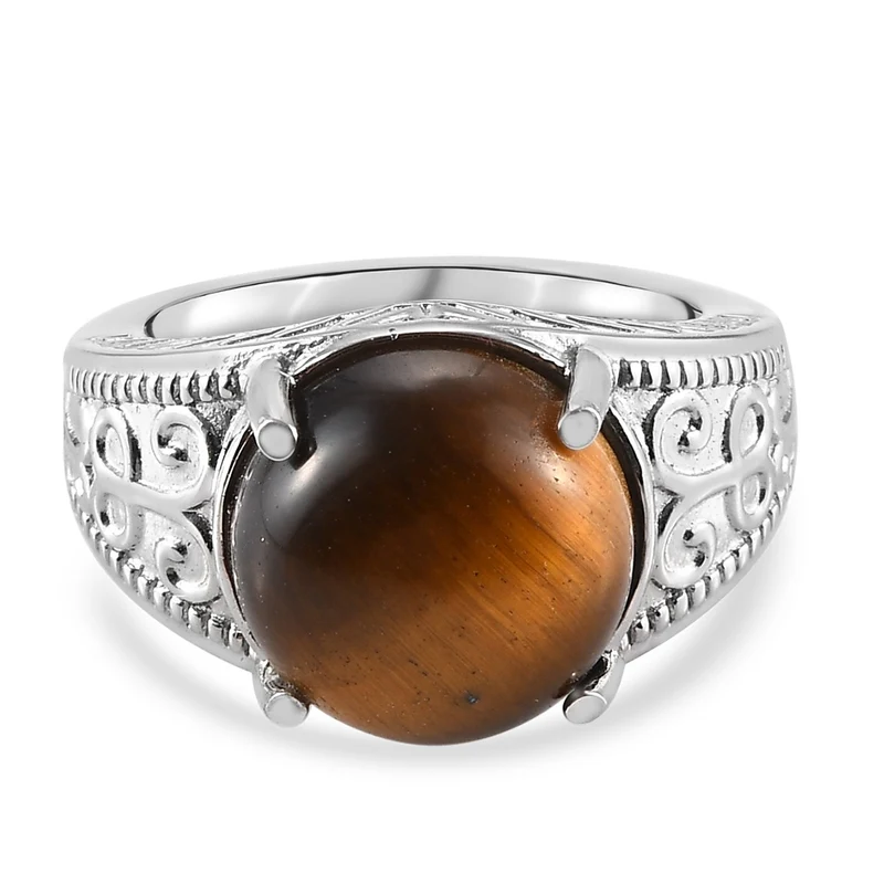Tigerauge Ring Edelstahl ca. 5,77 ct