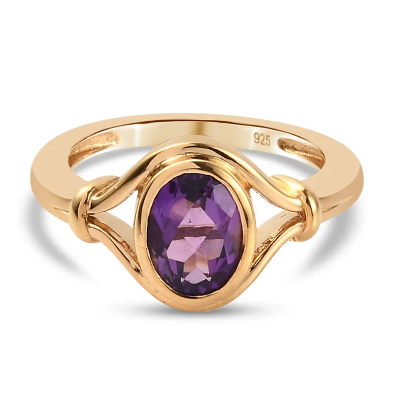 Mashamba Amethyst Ring 925 Silber vergoldet ca. 1,14 ct