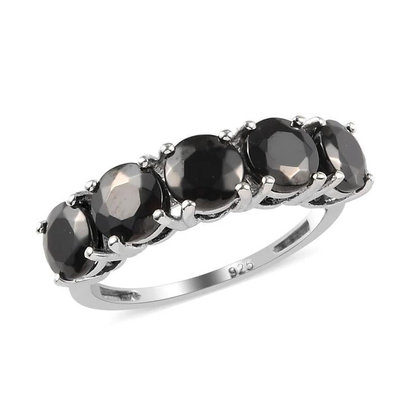 Elite Shungit Ring 925 Silber platiniert ca. 1,27 ct