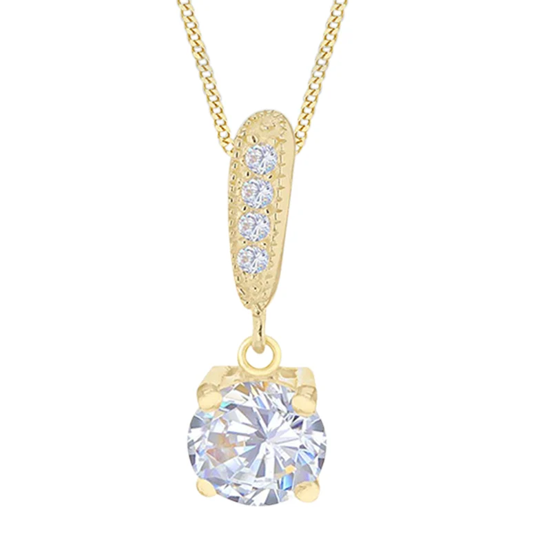 CLOSE OUT DEAL Zirkonia Anhänger, 925 Silber vergoldet ca. 0,05 ct