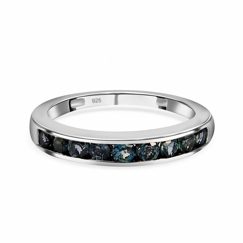 AA Montana Pfau Saphir-Ring, 925 Silber platiniert ca. 0.89 ct
