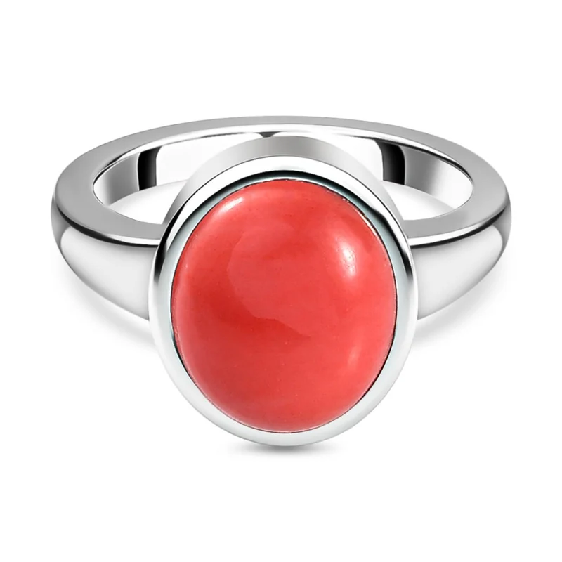 Oregon Pfirsich Opal-Ring, 925 Silber platiniert ca. 3.45 ct