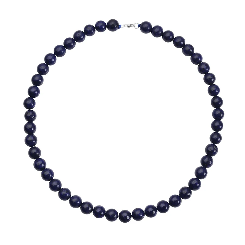 Lapislazuli Halskette, ca. 45 cm, 925 Silber rhodiniert ca. 306,00 ct