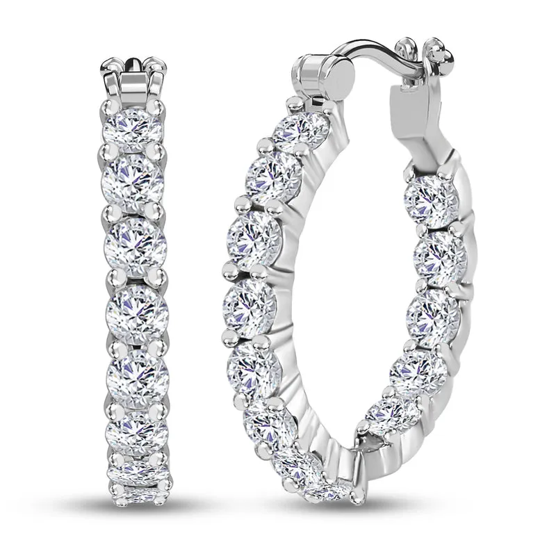 Weiße Zirkonia-Ohrringe, ca. 5,28 ct