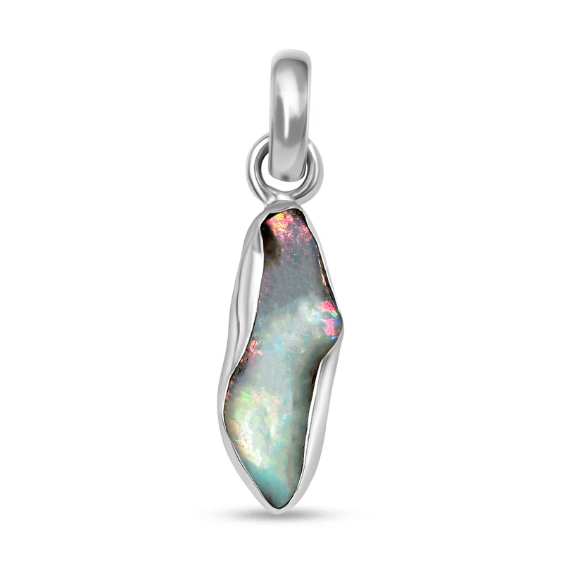 Natürlicher, äthiopischer Welo Opal-Anhänger, 925 Silber ca. 4,68 ct