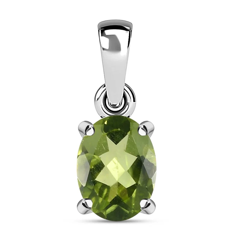 Natürlicher Peridot Anhänger, 925 Silber ca. 1,23 ct