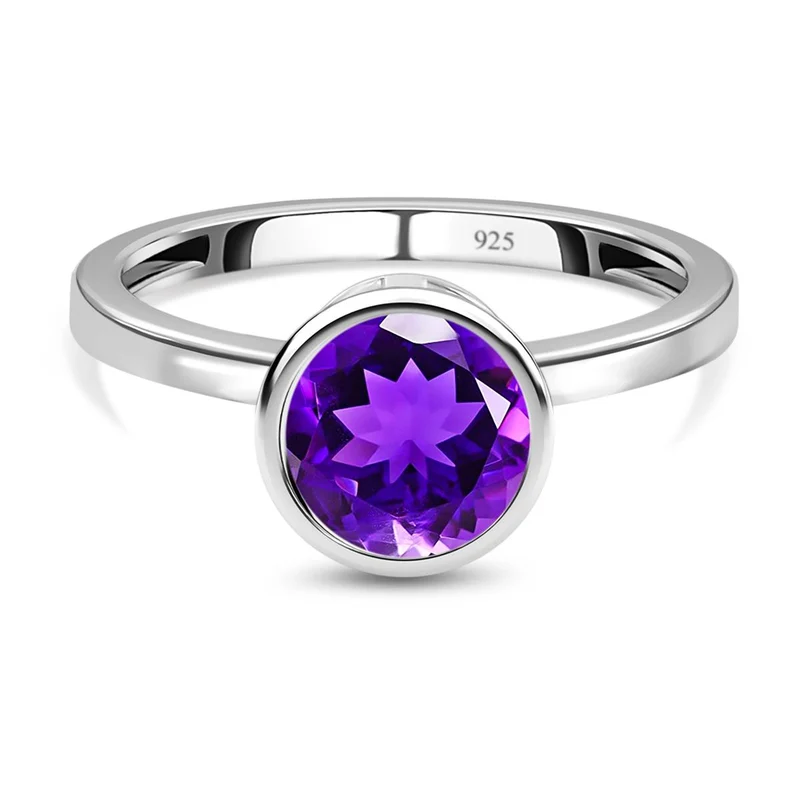 Afrikanischer Amethyst Ring, 925 Silber ca. 1.19 ct