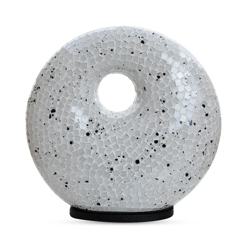 Mosaik Glas Lampe in Donut Form, Weiß