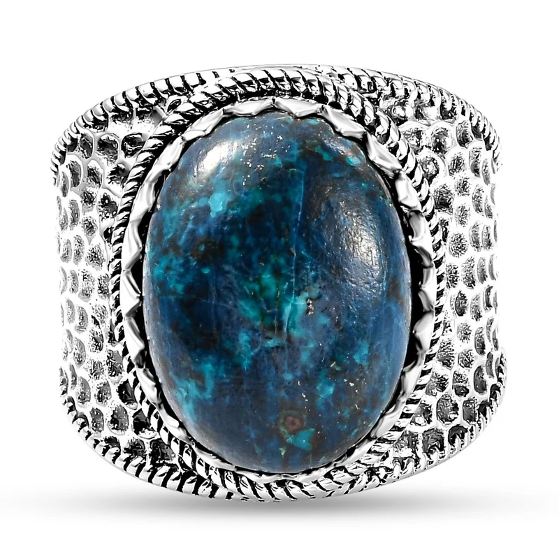 Natürlicher Tafelberg Shadowkite Ring, 925 Silber ca. 10.87 ct