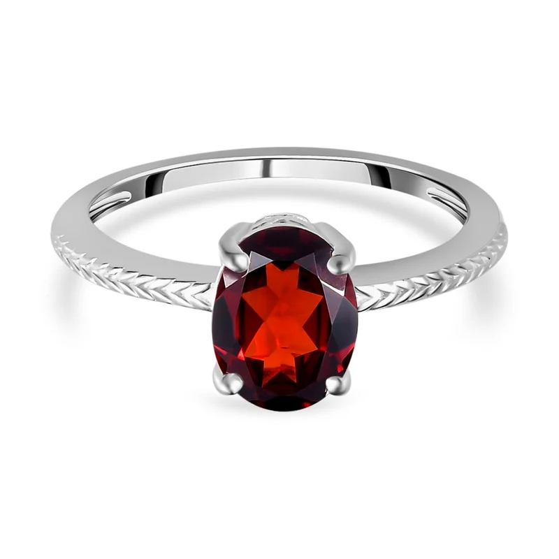Roter Granat-Ring, 925 Silber ca. 1,48 ct