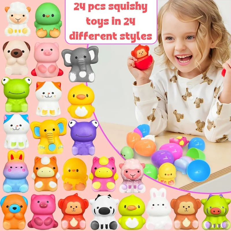 🔥Ostern Beste Geschenk 50% RABATT-🎁24 STÜCKE Gefüllte Oster Eier Langsam Aufsteigende Squishy Spielzeuge