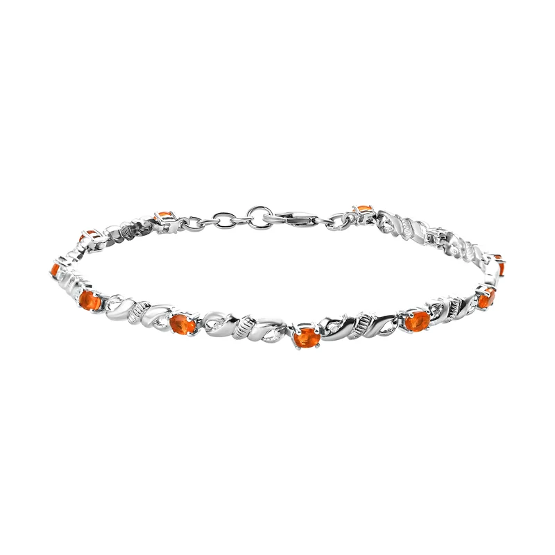 Salamanca Feueropal-Armband, ca. 20 cm, 925 Silber platiniert ca. 1,32 ct