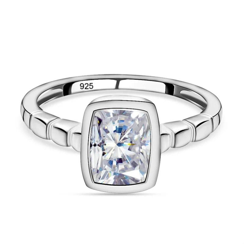 Weißer Zirkonia-Ring, 925 Silber ca. 2.22 ct