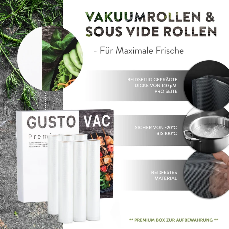 Premium Vakuumrollen 30x300 cm - 6er-Set
