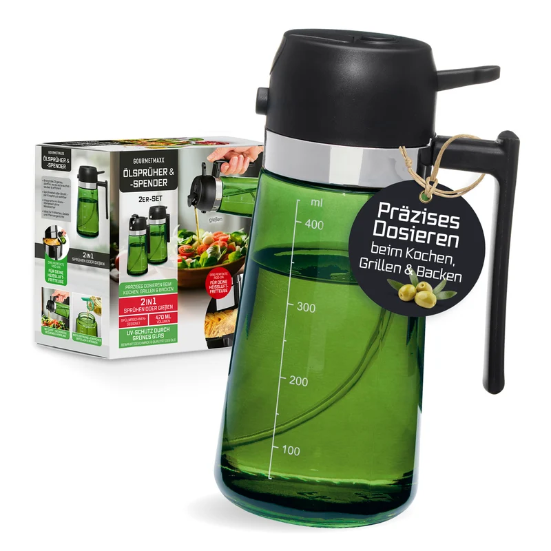 2-in-1 Ölsprüher & -spender - 2er-Set - 2 x 470 ml