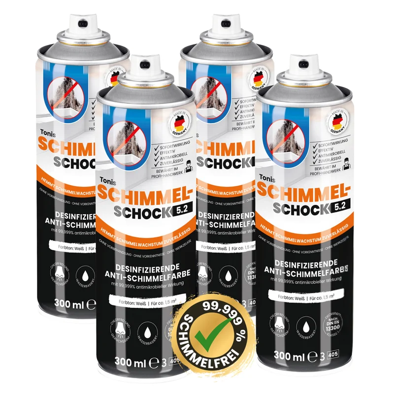 Tonis SCHIMMELSCHOCK 5.2 Anti-Schimmel-Farbe - Weiß - 4er-Set