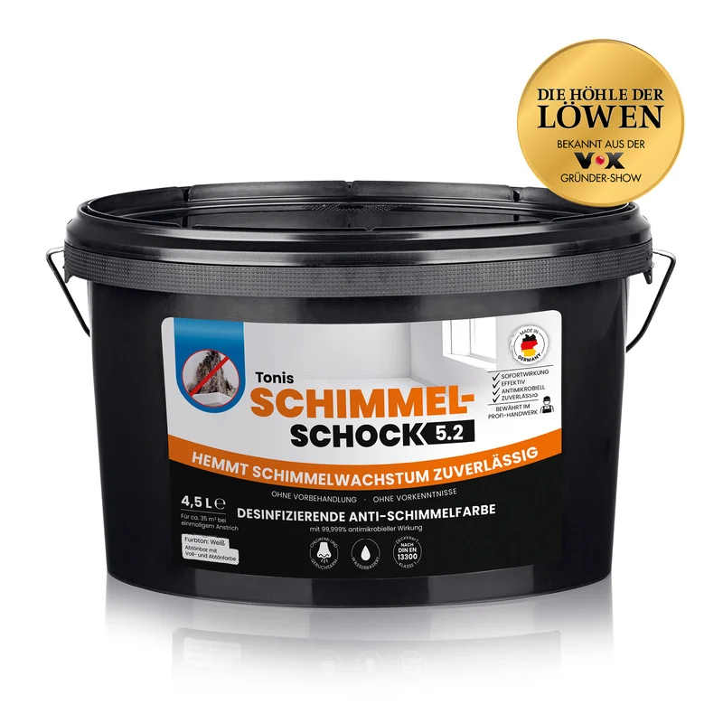 Tonis SCHIMMELSCHOCK 5.2 - Farbeimer 4,5 l - Gebinde - weiß