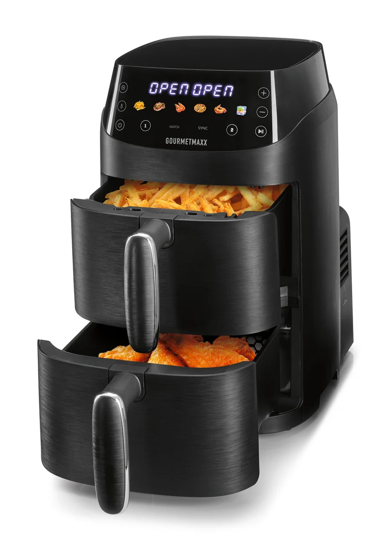 FryUp XS Vertikale Doppelkammer-Heißluftfritteuse - 5 Liter (2 x 2,5 l)