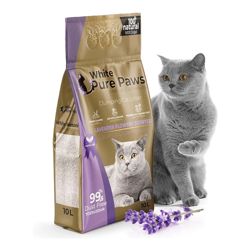 White Pure Paws Premium Bentonit Katzenstreu – 99,5 % staubfrei, stark klumpend & in verschiedenen Düften