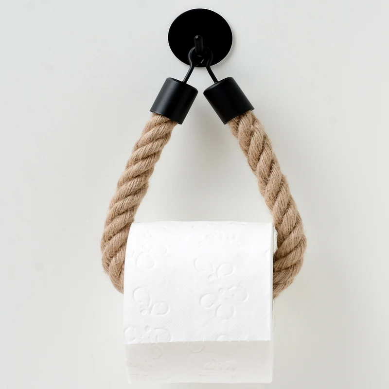 Toilettenpapierhalter ohne Bohren - Mattschwarz