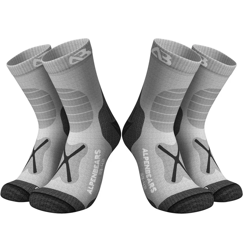 Wandersocken Merinowolle - 2er-Set - Grau - Größe 43-48
