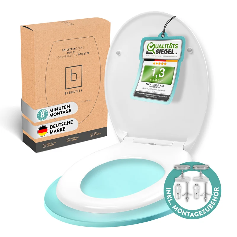 Premium Toilettendeckel antibakteriell oval - Weiß