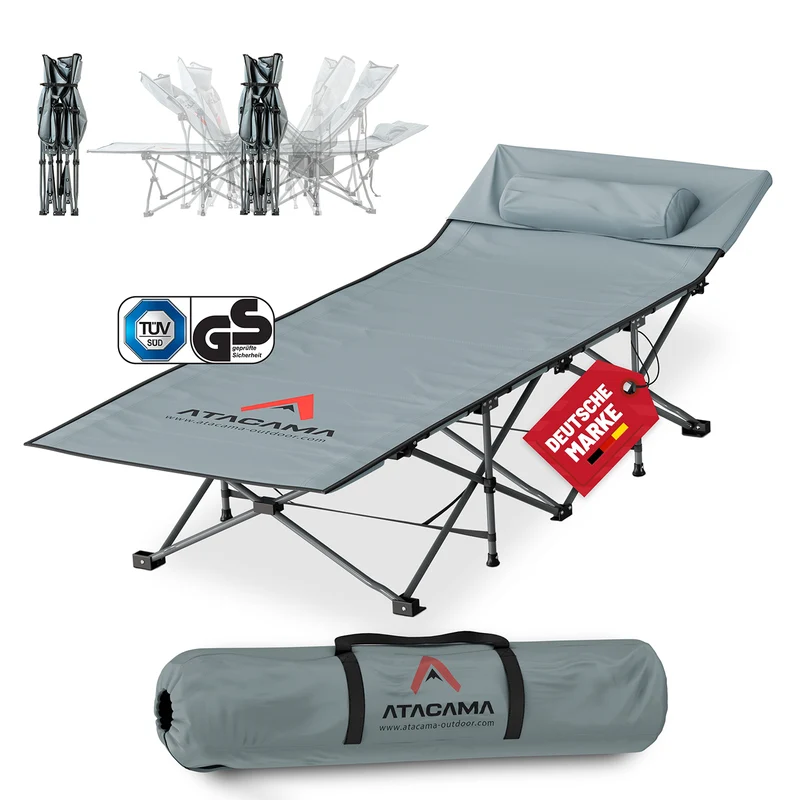 Campingbett mit Matratze - 190 x 68 x 38 cm
