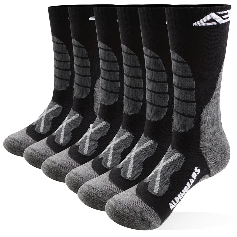 Wandersocken Merino Wolle - 3er-Set - Schwarz - Größe 43-48