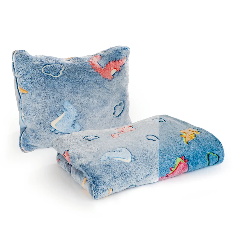 Verwandlungskissen Glow in the dark - Kuschelkissen & Kuscheldecke - Dino