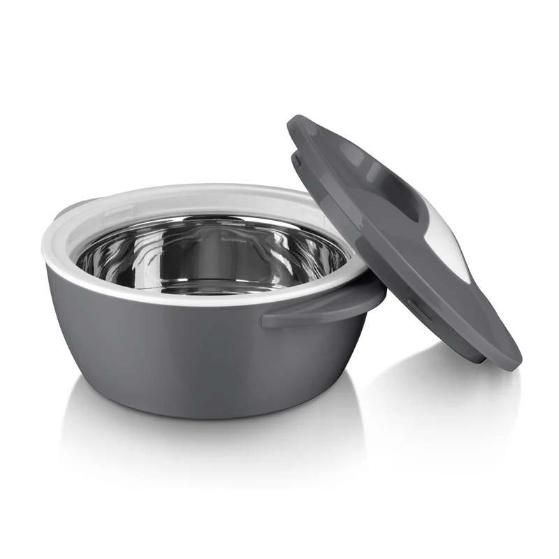 Thermo-Schüssel Mikrowelle - 1400 ml - grau/weiß