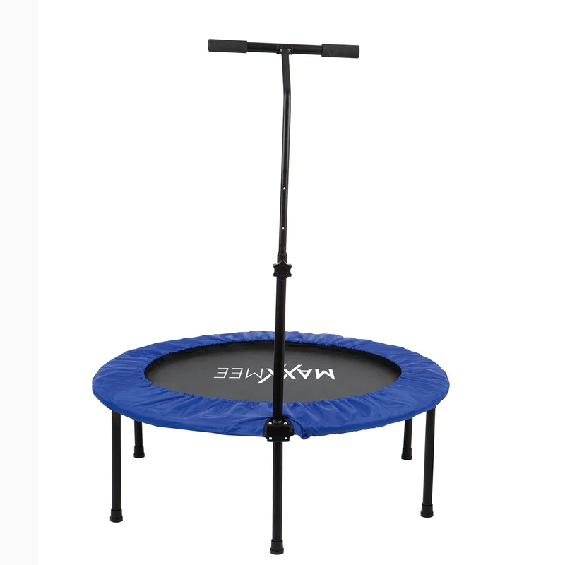 Fitness Trampolin - Mit höhenverstellbarer Haltestange - blau/schwarz