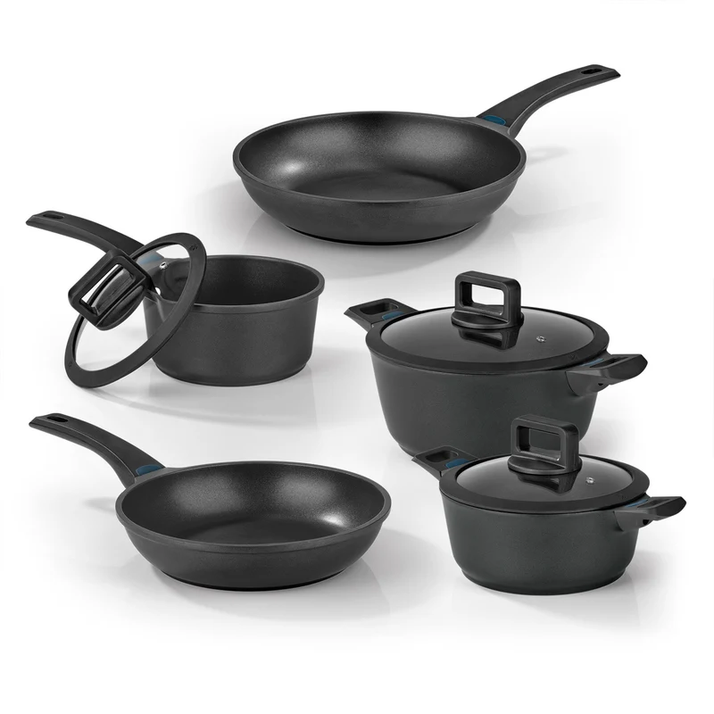 Aluguss-Topf- und Pfannen-Set - 8-teilig - Midnight Edition