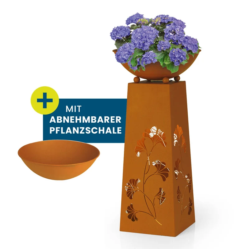 LED Pflanzsäule in Rost-Optik