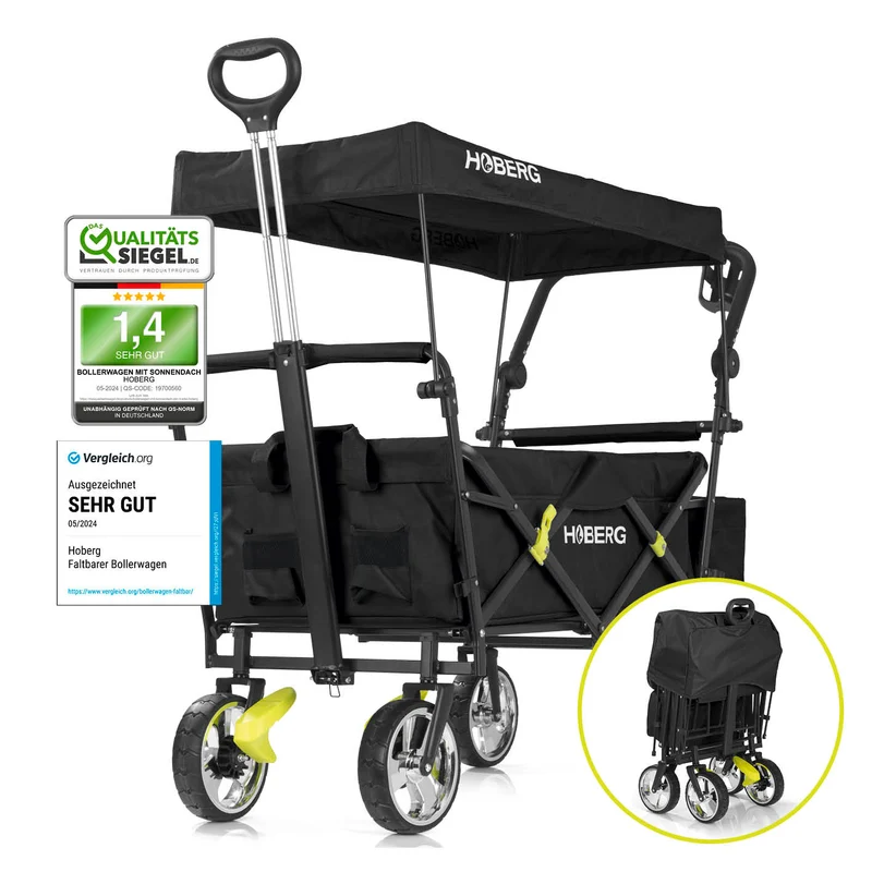 Faltbarer Bollerwagen - Schwarz