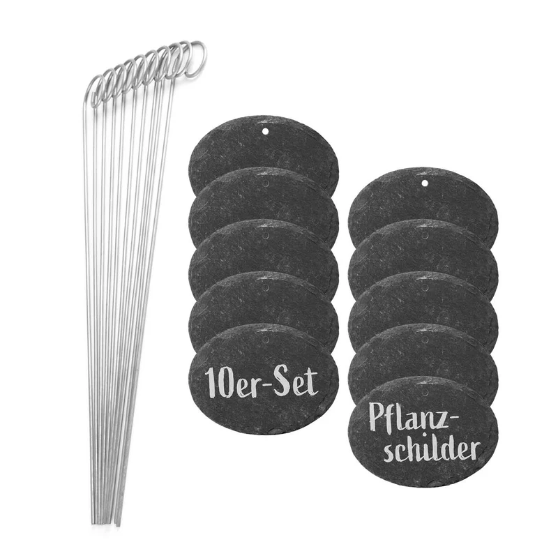 Pflanzschilder-Set inkl. Erdspieße - oval