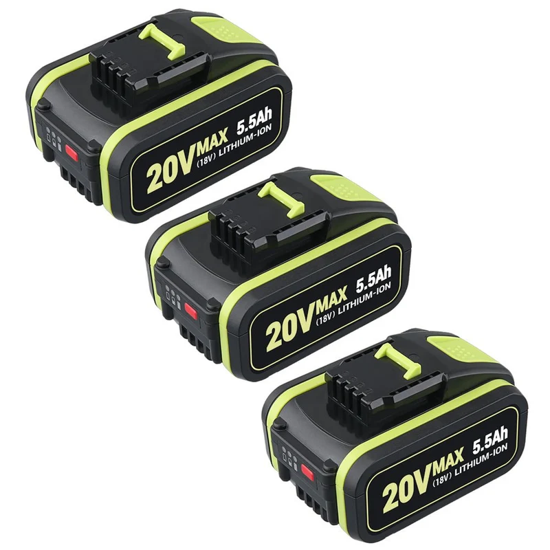 20V Max 5Ah Lithium Batterie für Worx WA3579 WA3520 WA3575 WA3578 WA3525 WG160 3-Stück