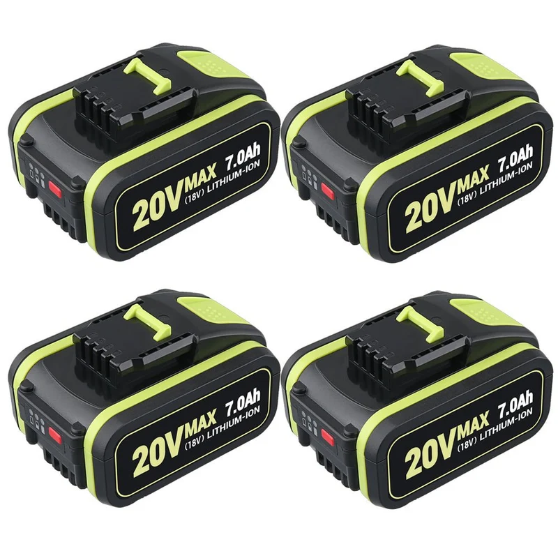 20V Max 7.0Ah Lithium Batterie für Worx WA3579 WA3520 WA3575 WA3578 WA3525 WG160 4-Stück