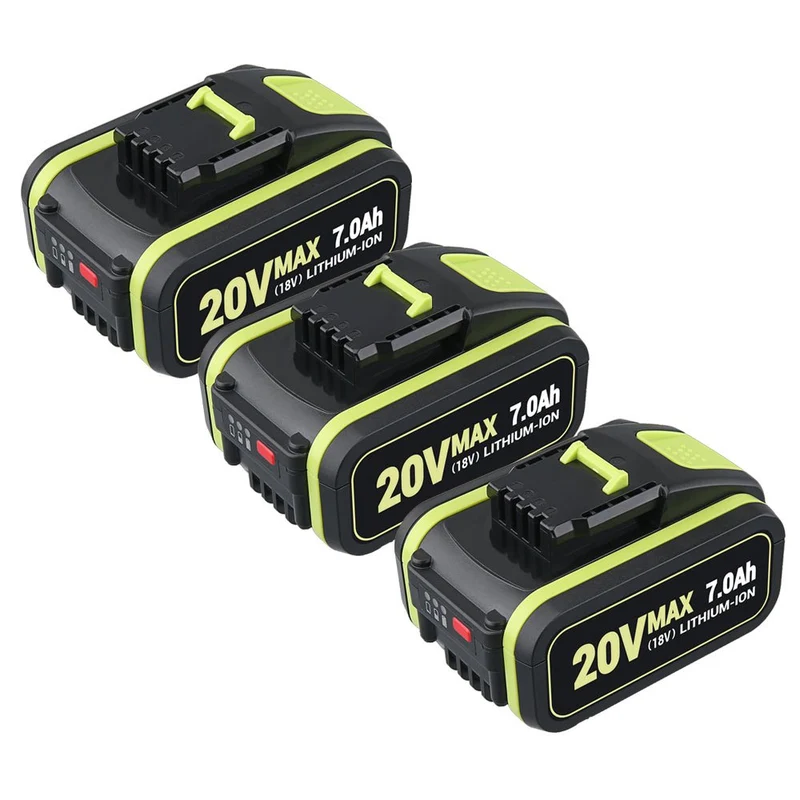 20V Max 7.0Ah Lithium Batterie für Worx WA3579 WA3520 WA3575 WA3578 WA3525 WG160 3-Stück