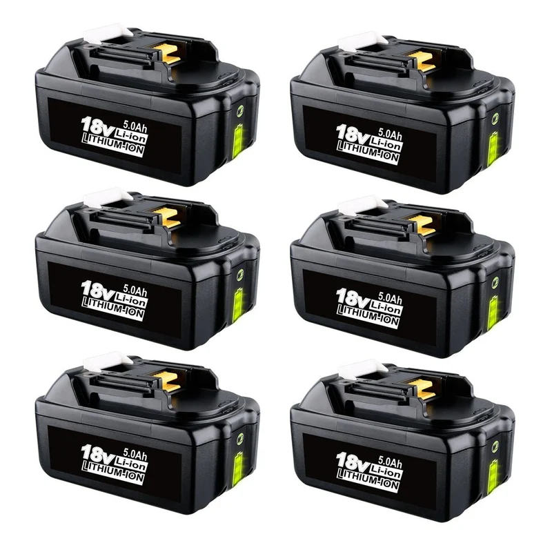 18V 5Ah BL1850B Ersatzakku für Makita mit LED 6-Stück/Kompatibel mit Makita 18V BL1830B BL1860B BL1820 LXT-400