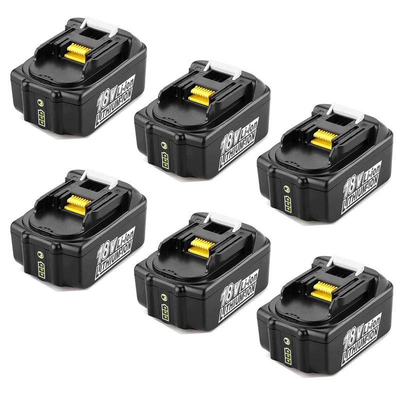 18V 5.5Ah BL1850B Ersatzakku für Makita mit LED 6-Stück/Kompatibel mit Makita 18V BL1830B BL1860B BL1820 LXT-400