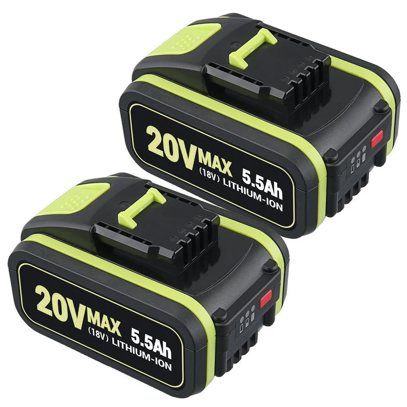 Abverkauf | 20V Max 5Ah Lithium Batterie für Worx WA3579 WA3520 WA3575 WA3578 WA3525 WG160 2-Stück